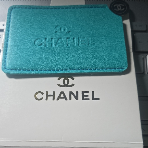 CHANEL Other - CHANEL Teal mirror & Card Holder.